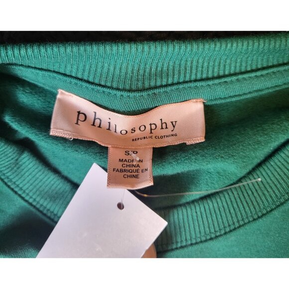 Philosophy Sweatshirt Green Noel Long Sleeve Size S/P Holiday NWT - Picture 5 of 5
